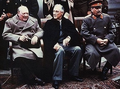 This was Churchill, FDR, and Stalin at Yalta in 1945