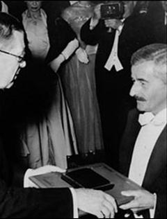 Faulkner receiving the Nobel Prize for Literature