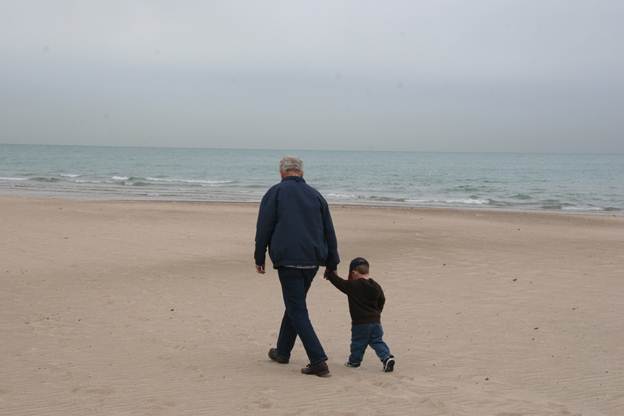 Al with Jack on the beach