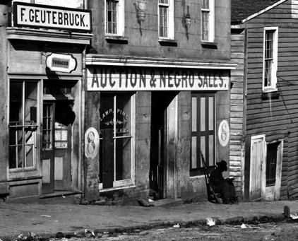 This is a photo of a slave market in Atlanta, Georgia during the Civil War.