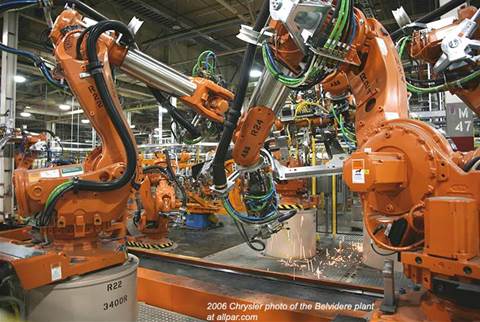 A robotic assembly line