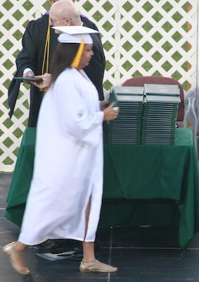 Ayanna walking across the stage