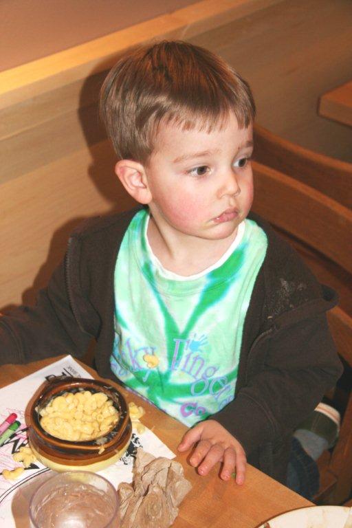 Jack eating mac-n-cheese