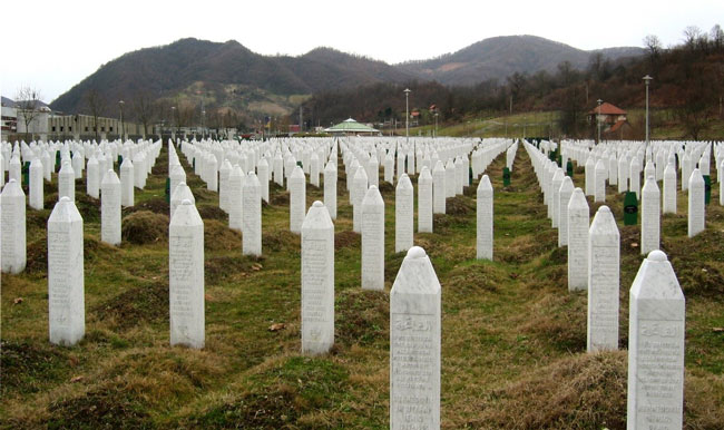 The graves of 8,000 boys and men killed at Srebrenica