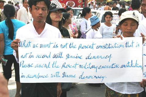 Youth with sign