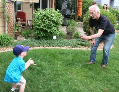 Al tossing an egg to Jack