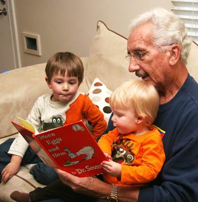 Al reading to Jack and Owen