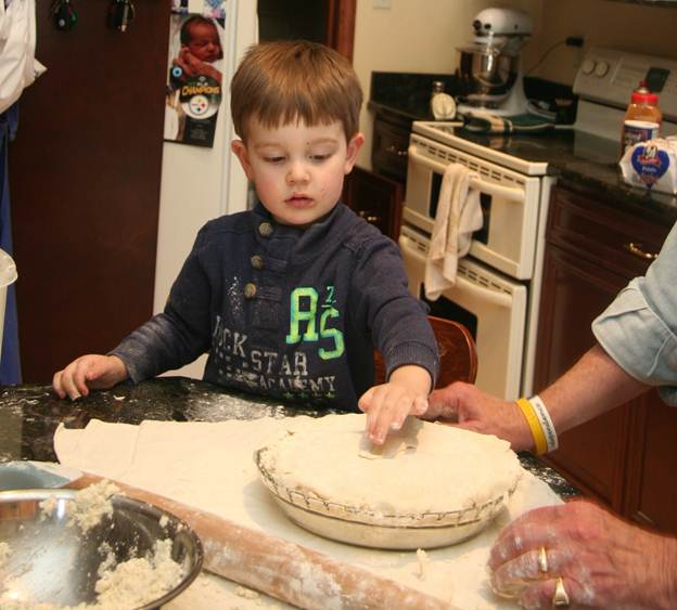 Jack making the pie crust