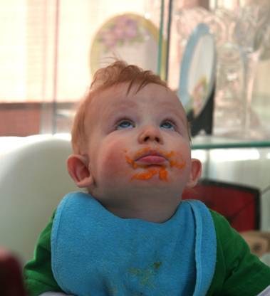 Owen in the high chair