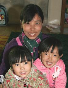 Burmese mom with children