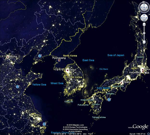 The lights are out over North Korea