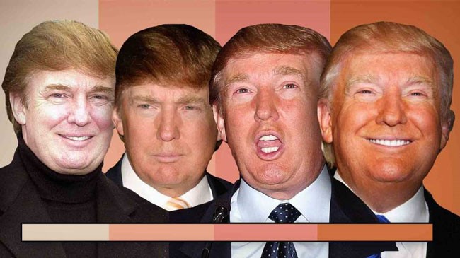 Trump's tan through the ages: 2002, 2004, 2005, 2014 Zuma Press