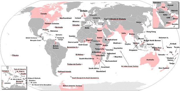 The British Empire at its height