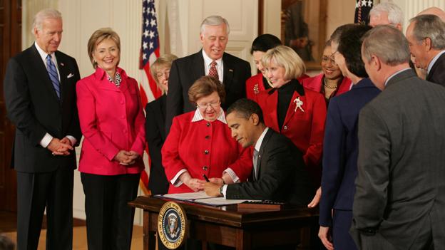 President Obama signing the Lilly Ledbetter Fair Pay Act of 2009