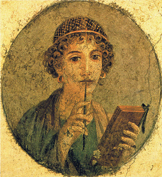 pompeji tabula wandmalerei pompeii pompei jeune tabliczki tablette murale suporte copistes almanach sappho écriture aquae sulis vulkan calame wolverton kunsthalle