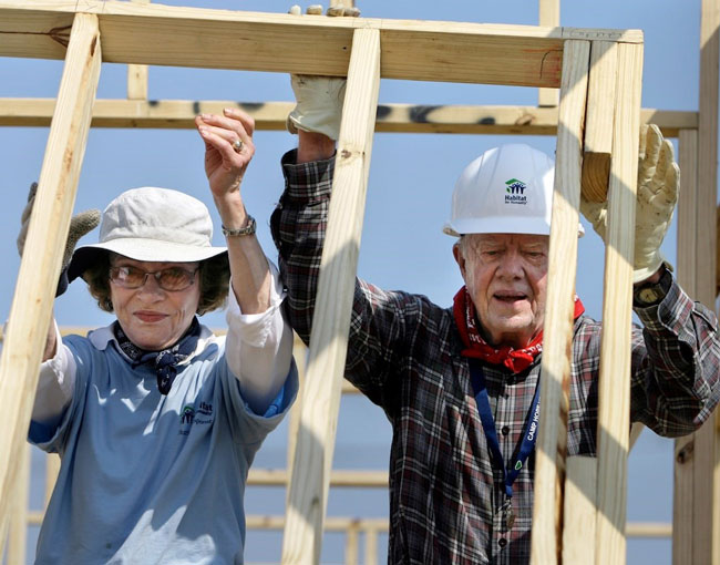 This picture shows one of the 4,390 Carter and his wife helped to build Habitat for Humanity.