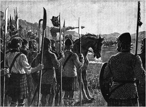 Robert the Bruce at the Battle of Bannockburn
