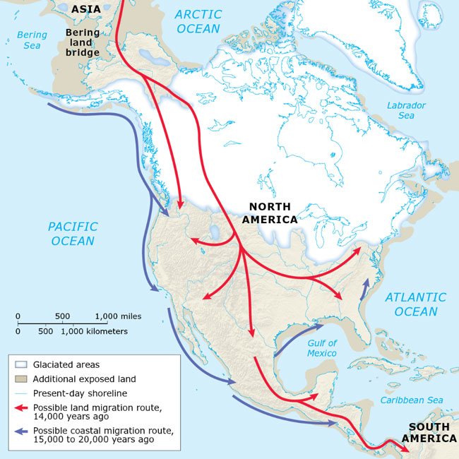 Migration paths from Asia