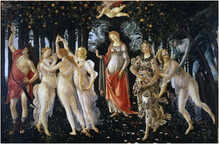 Description: Primavera or Allegory of Spring by Sandro Botticelli