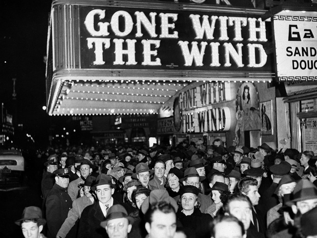 What don’t you see in this photo of Memphis, TN, at the opening of Gone with the Wind?